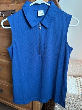 Daily Sports Royal Blue Sleeveless Zip Collar Tank